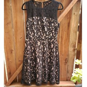Maggy London 💗 Black/Pink Lace Dress Size 6